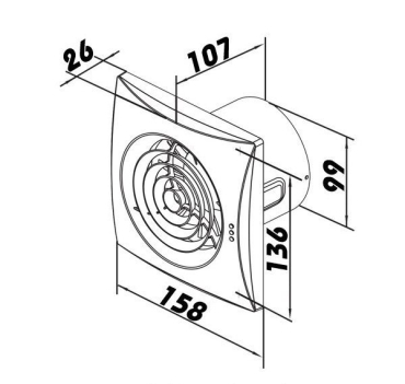Ventilátor Vents Quietline 100, 97m3/h