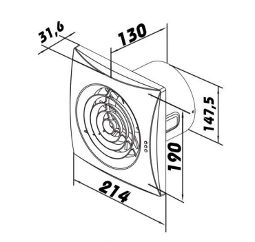 Ventilátor Vents Quietline 150, 230/315m3/h